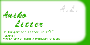 aniko litter business card